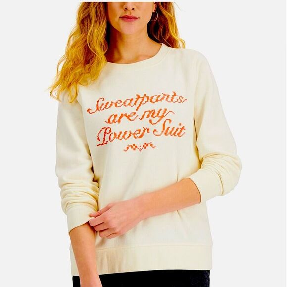 NWT Style & Co Antique Cream Sweatpants are My Power Suit Graphic Sweatshirt XL - Picture 1 of 8